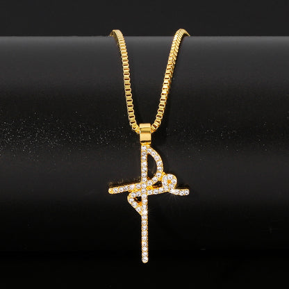 LuxCross Studded Pendant Necklace
