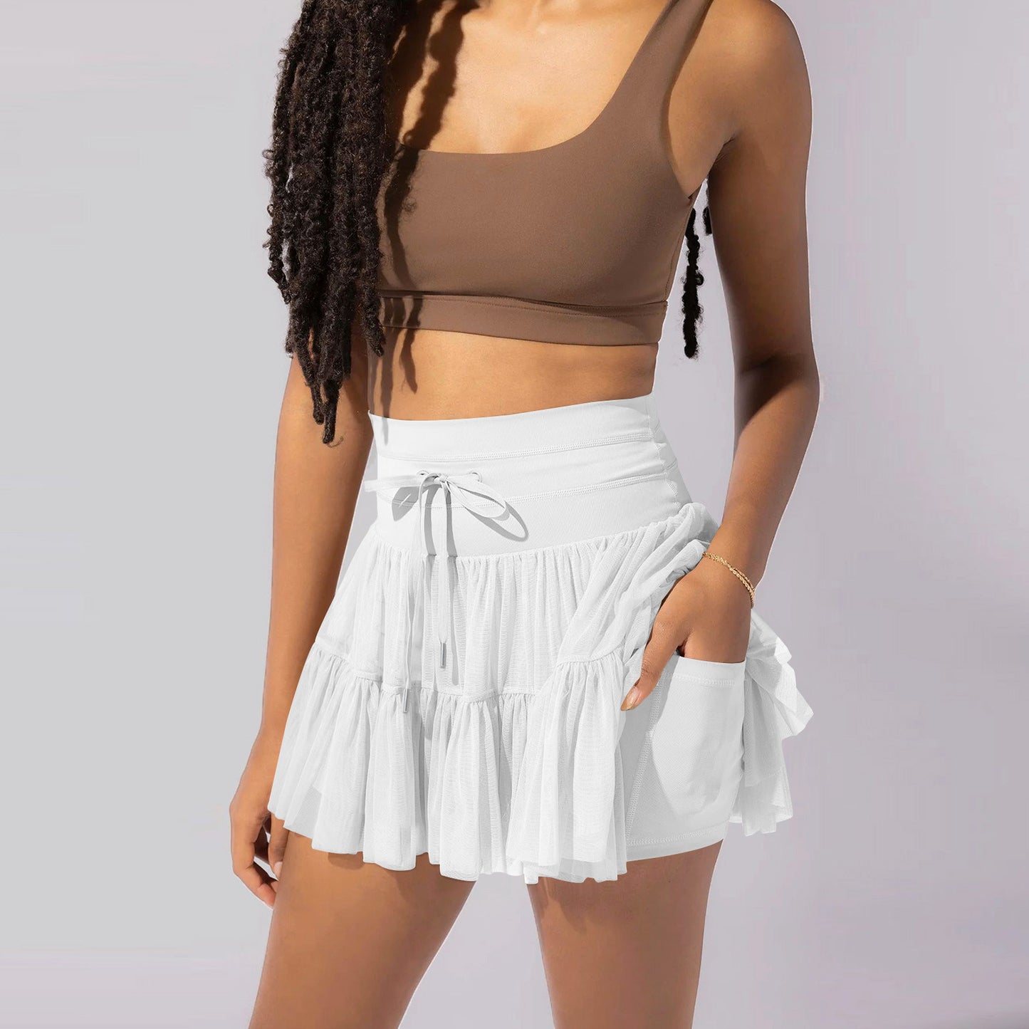 Athleisure Elegance Pleated Skirt