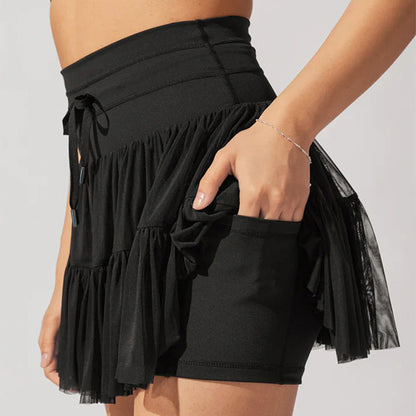 Athleisure Elegance Pleated Skirt